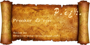 Prenker Áron névjegykártya